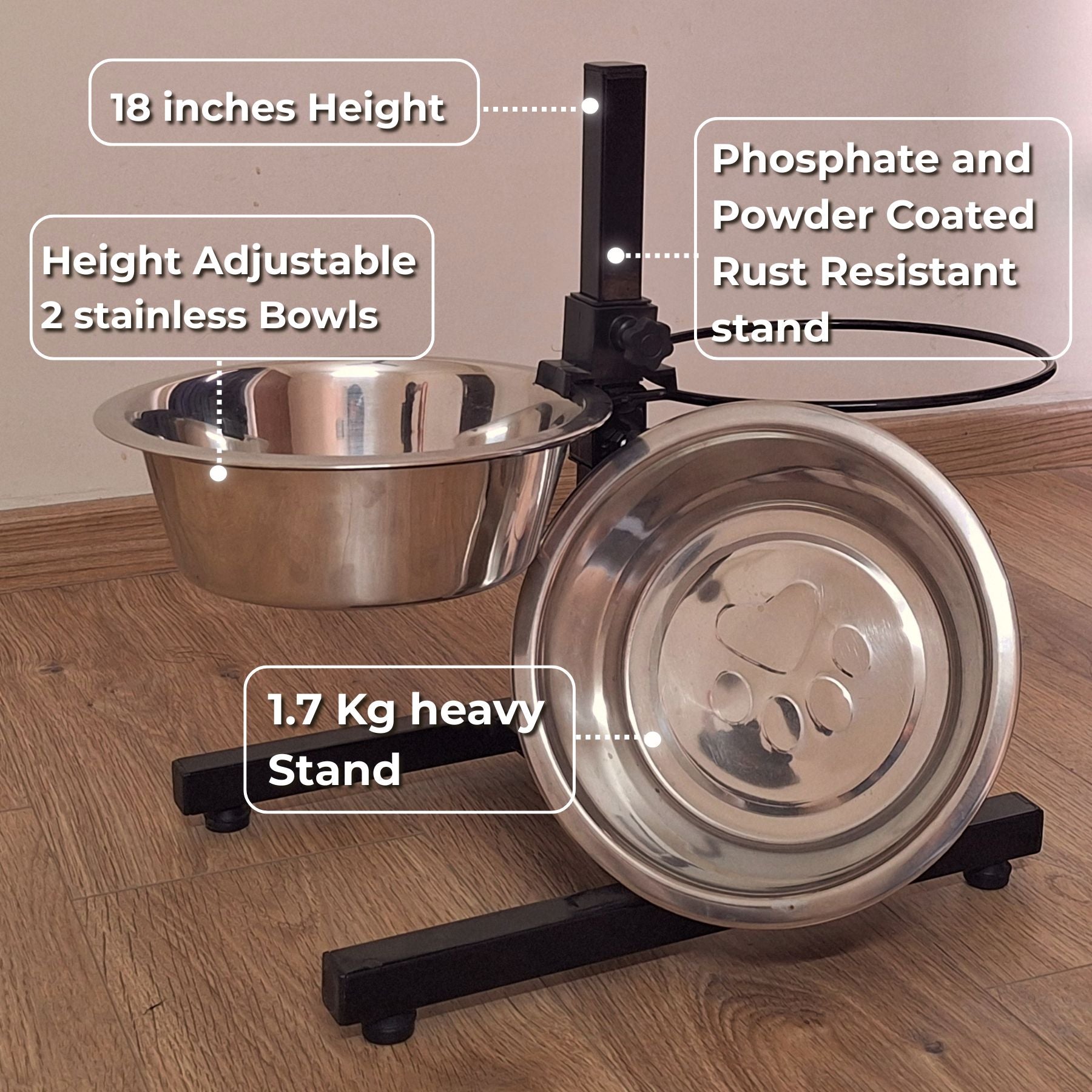 Elevated Dog Bowl Stand (Double Bowl) for Small to XL Dogs – CanineJoy Gears