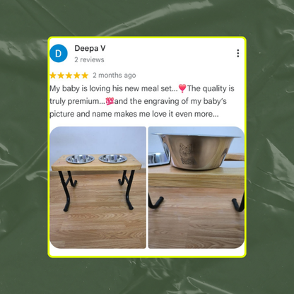 RegalWood Series - PineWood Iron TableTop Diner - 1600ml bowls