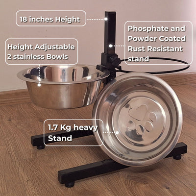 Heavy H Food Stand + 2 Bowl Set