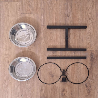 Heavy H Food Stand + 2 Bowl Set