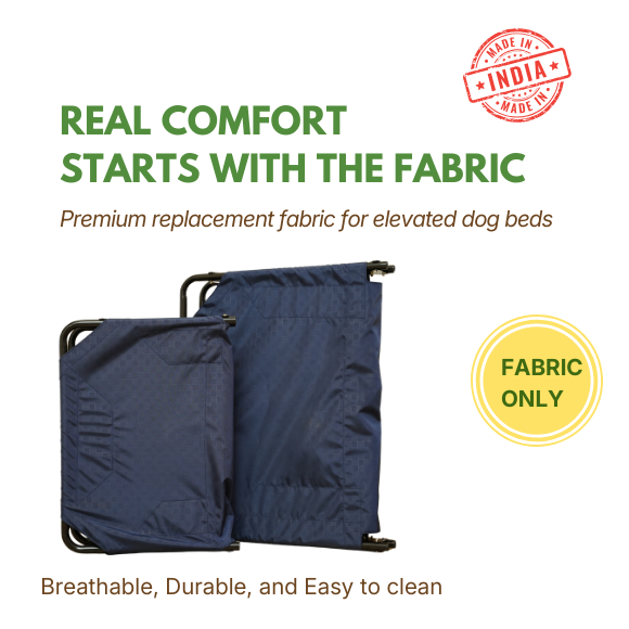 Foldable Elevated Dog Bed Fabric - Military-Grade & Washable