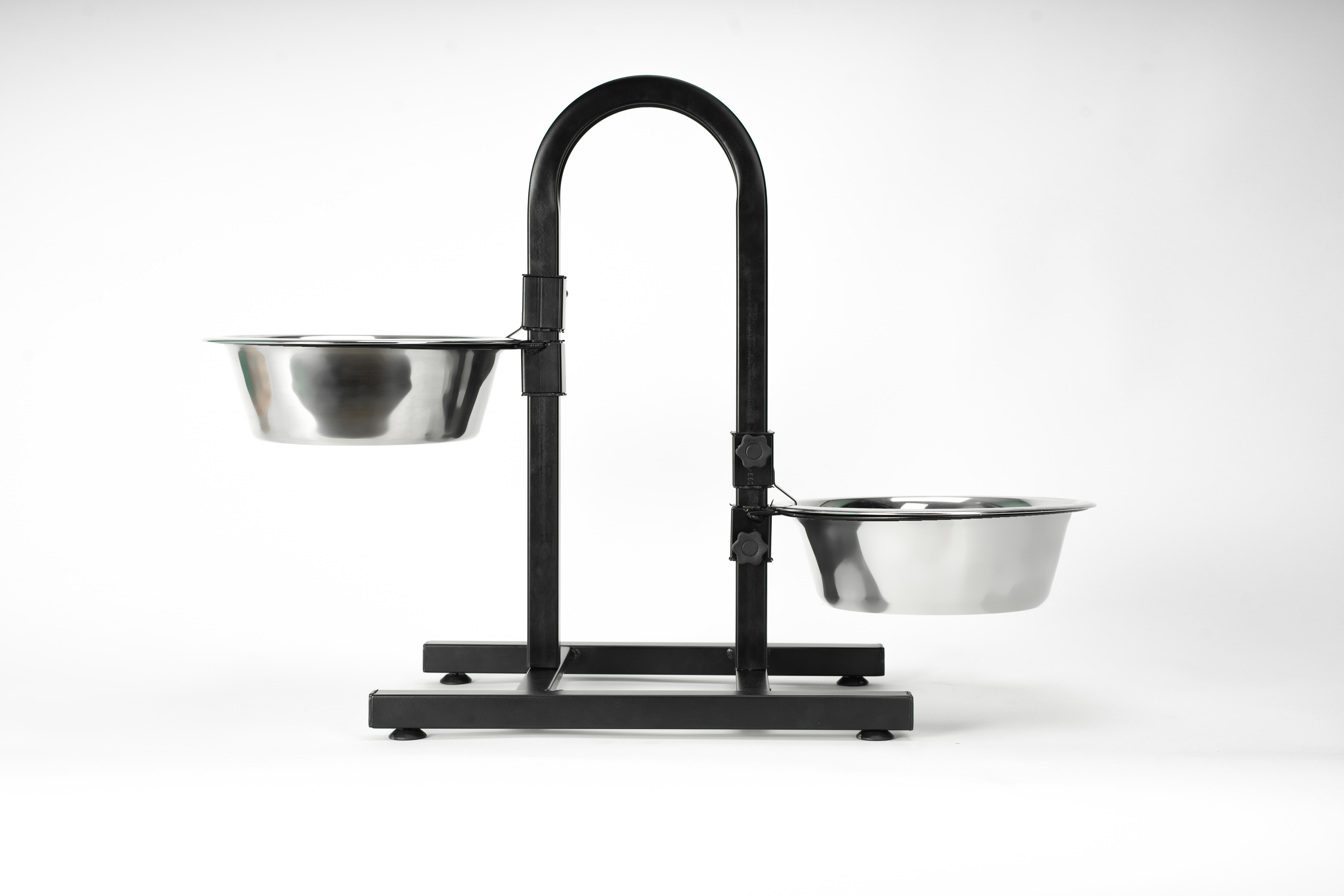 Premium Elevated Pet Feeding Diner with Stainless Steel Bowls #color_black