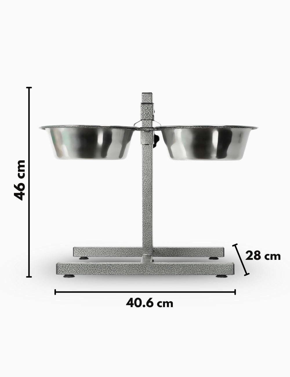 Stylish H-shaped diner supporting healthy growth and comfortable feeding, crafted with durable stainless steel bowls | Vet recommended pet essentials#color_arctic-silver
