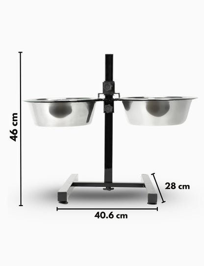 Durable H-shaped dog feeder with dual bowls for mess-free, hygienic mealtimes | Healthy pet essentials
