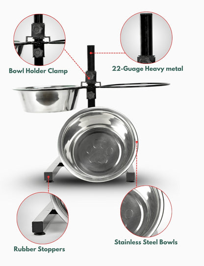 H-shaped dog bowl stand for better posture and digestion, crafted for sturdy, comfortable feeding | Dog bowl stand India