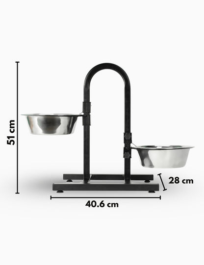 Ergonomic U-shaped dog bowl stand crafted for healthy feeding posture and improved digestion | Raised pet diner 