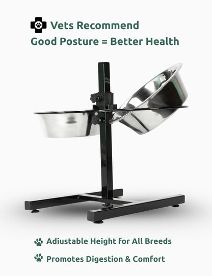 Ergonomic H-shaped diner designed for healthy feeding posture, suitable for breeds like Rottweilers and German Shepherds | Pet shop India 