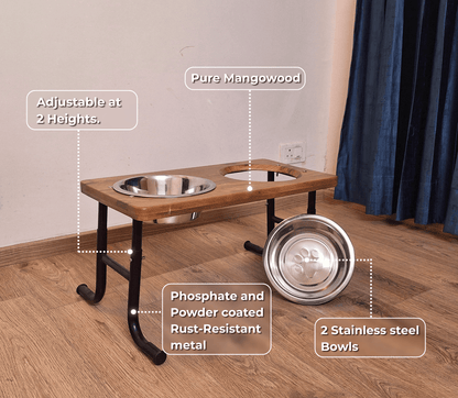RegalWood Series - MangoWood Iron TableTop Diner (2800ml bowls)
