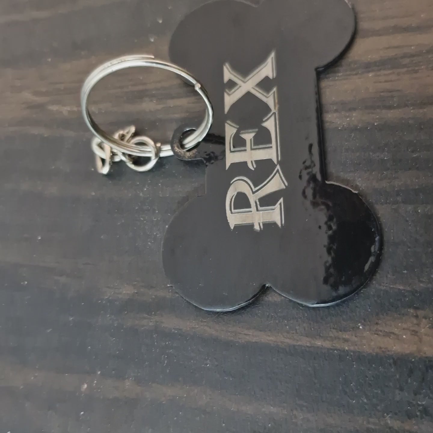 Load video: Personalized Stainless Steel Dog Name Tag - Laser Engraved