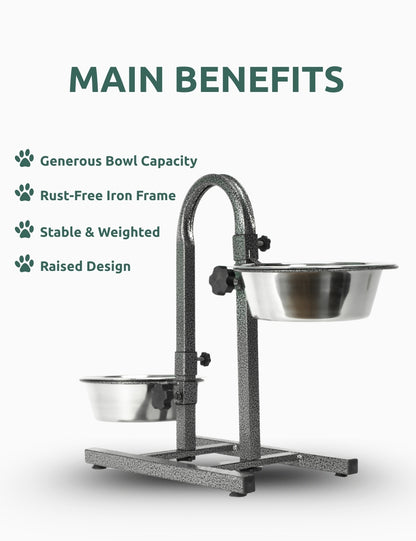 Stylish U-shaped dog bowl stand for medium to large breeds like Golden Retrievers, promoting posture-friendly mealtime comfort | Raised pet diner 